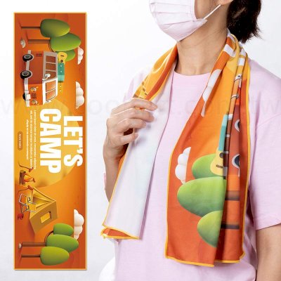 客製環保紗rPET鳥眼布長型運動巾