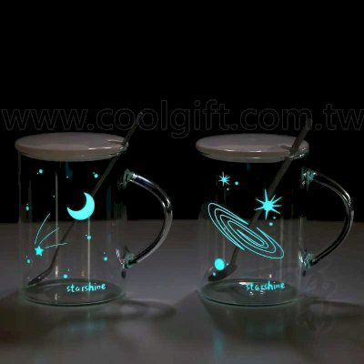 星空夜光玻璃杯(附蓋匙)