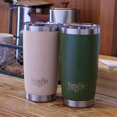 Fengyu不鏽鋼真空雙層杯(附杯套)