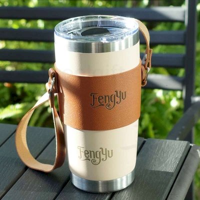 Fengyu不鏽鋼真空雙層杯(附杯套)