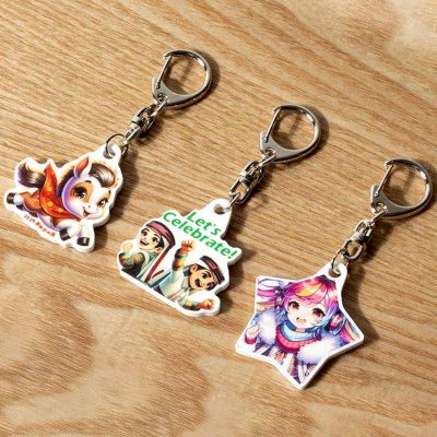 4cm 白色壓克力鑰匙圈