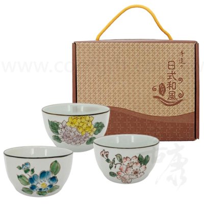 松村窯四季方口3碗組