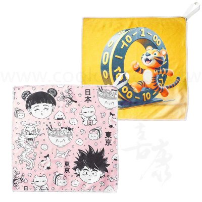 【結緣品推薦】客製全彩麂皮雙面絨小方巾