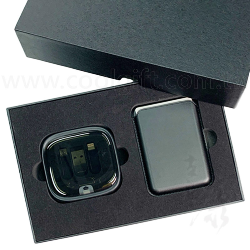 【公司紀念品推薦】充電線磁吸式手機卡包禮盒組