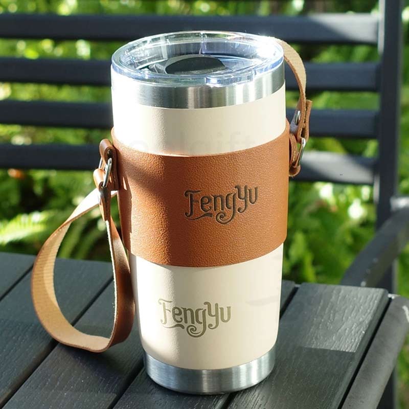 Fengyu不鏽鋼真空雙層杯(附杯套)