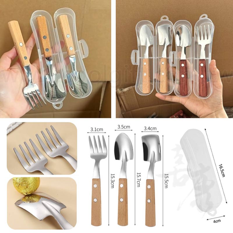 木柄造型餐具組