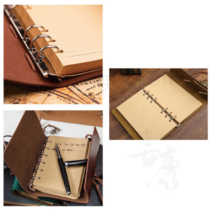 復古風皮質活頁筆記本