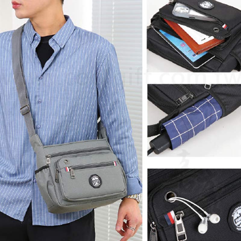 休閒多隔層單肩包