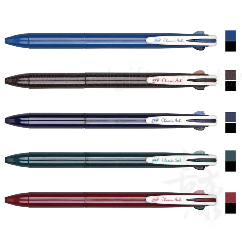 SKB復古2色按動中性筆0.5mm