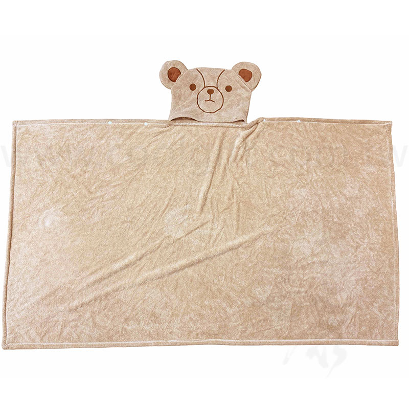英國熊造型連帽浴巾