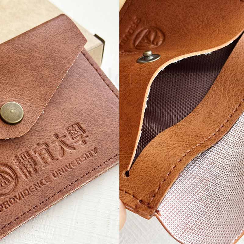 客製橫式皮革識別證套