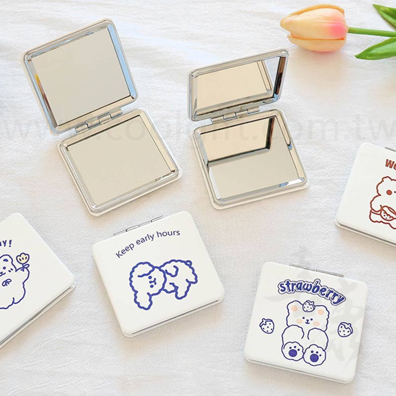 客製彩印皮革折疊隨身鏡