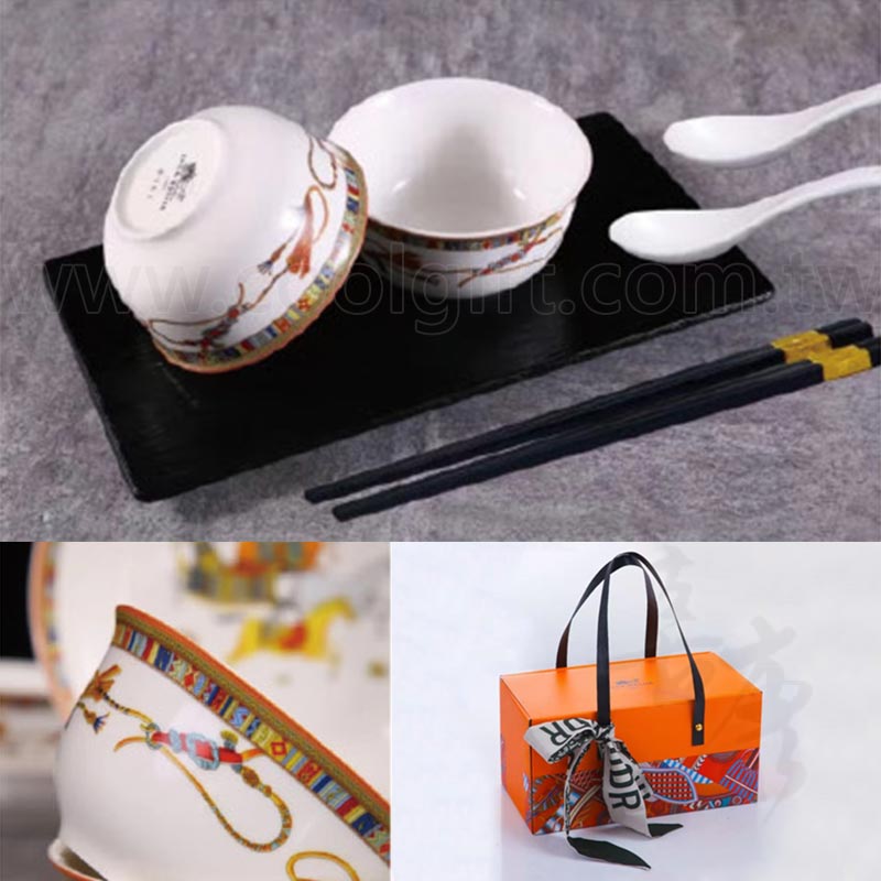 唐彩碗筷六件套禮盒