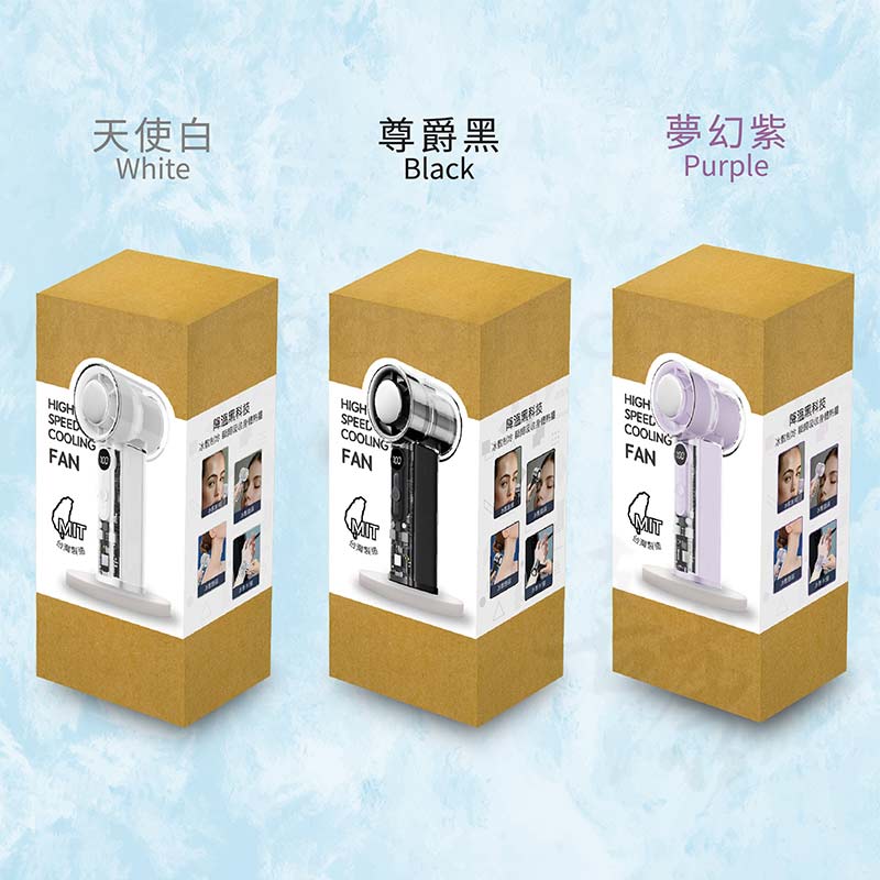 台灣製透明直立冰敷手持風扇