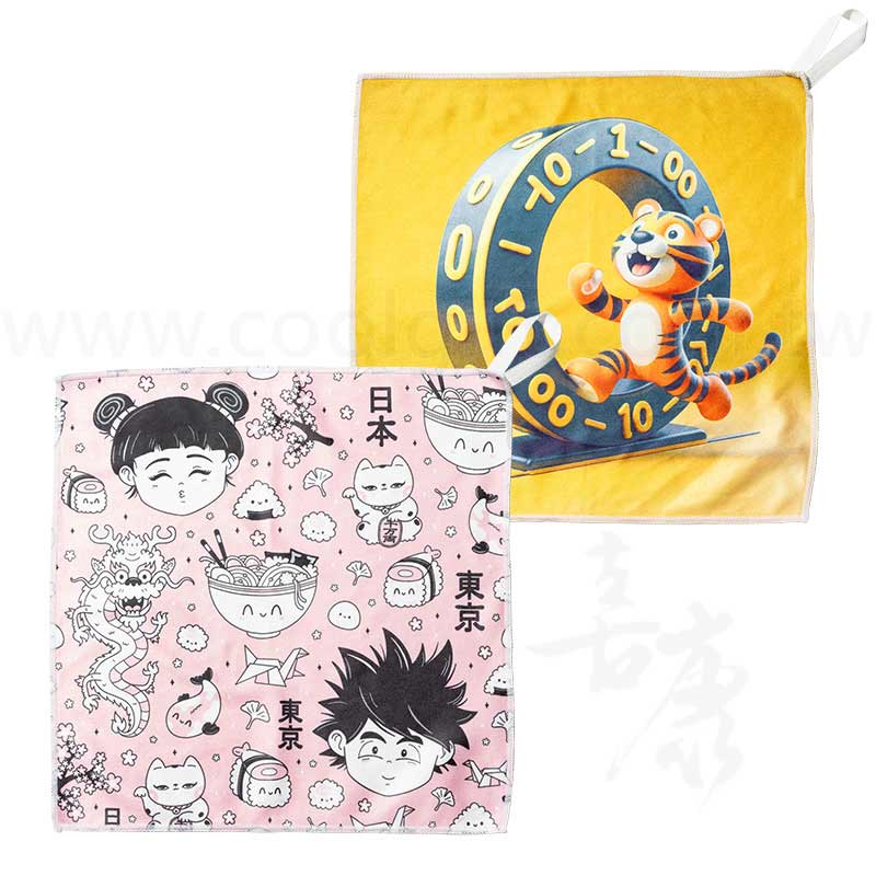 【結緣品推薦】客製全彩麂皮雙面絨小方巾